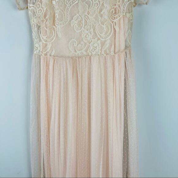 Spirit of Grace pink cream ballet tulle lace soft girl romantic midi dress small - Picture 8 of 9
